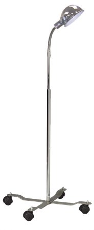 Lamp Gooseneck Exam Light Floor Standing Mobile Base Incandescent 60 Watt Chrome by Drive Medical  ID 13408MB